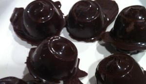 Using a candy mold makes your tempered choc dry shiny