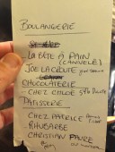 List of places our waiter suggested we try